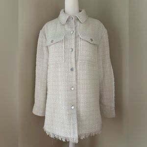 7 For All Mankind Womens’s White Fringe Jacket